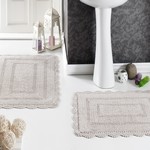 Набор ковриков для ванной Modalin EVORA вязаный хлопок 50х70, 60х100 бежевый, фото, фотография