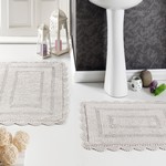 Набор ковриков для ванной Modalin EVORA вязаный хлопок 50х70, 60х100 экрю, фото, фотография