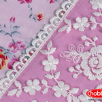Постельное белье Hobby Home Collection LUISA хлопковый поплин с кружевом розовый евро, фото, фотография