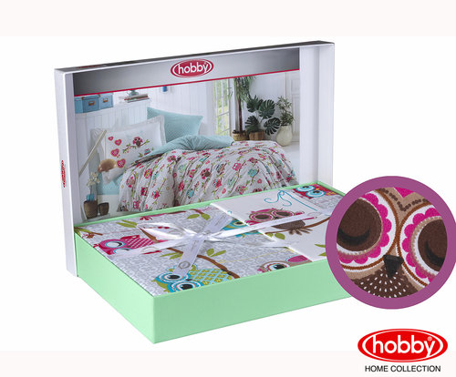 Постельное белье Hobby Home Collection CANDY хлопковый поплин розовый 1,5 спальный, фото, фотография