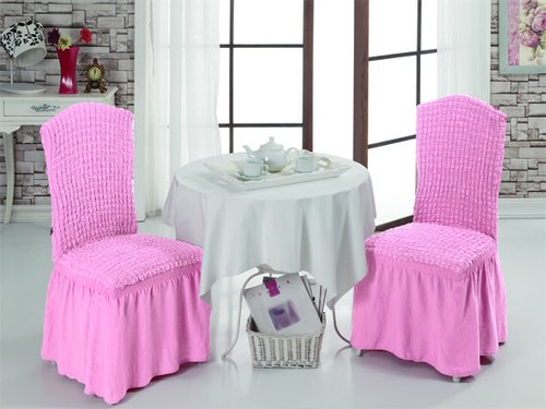 Набор чехлов на стулья 2 шт. Bulsan BURUMCUK светло-розовый, фото, фотография