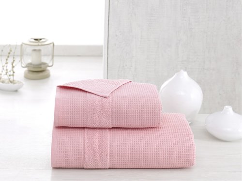 Полотенце для ванной Karna TRUVA микрокоттон хлопок розовый 70х140, фото, фотография