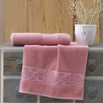 Полотенце для ванной Karna LAUREN махра хлопок грязно-розовый 50х90, фото, фотография