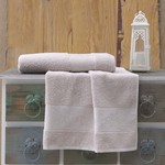Полотенце для ванной Karna LAUREN махра хлопок бежевый 70х140, фото, фотография