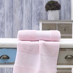Полотенце для ванной Karna DORA махра хлопок светло-розовый 70х140, фото, фотография