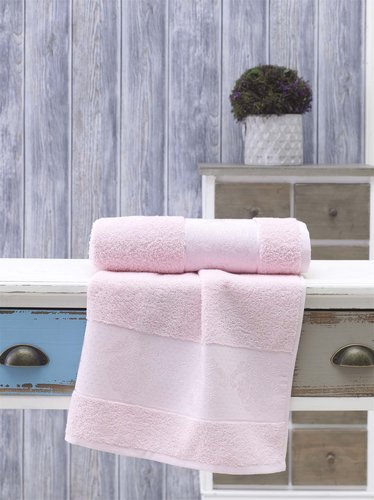 Полотенце для ванной Karna DORA махра хлопок светло-розовый 50х90, фото, фотография