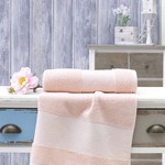 Полотенце для ванной Karna DORA махра хлопок абрикосовый 70х140, фото, фотография