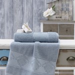 Полотенце для ванной Karna DORA махра хлопок голубой 50х90, фото, фотография