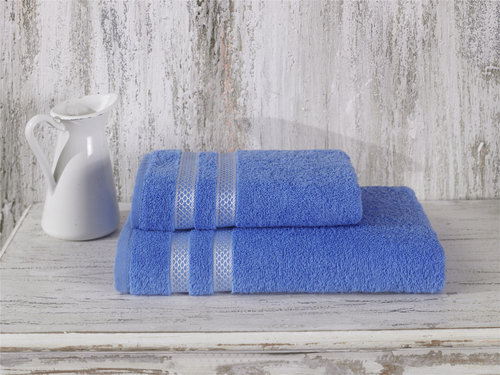 Полотенце для ванной Karna PETEK хлопковая махра голубой 50х100, фото, фотография