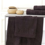 Полотенце для ванной Karna PAMIRA махра бамбук+хлопок тёмно-коричневый 50х90, фото, фотография