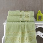 Полотенце для ванной Karna REBEKA махра хлопок тёмно-зелёный 100х150, фото, фотография