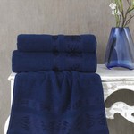 Полотенце для ванной Karna REBEKA махра хлопок синий 90х150, фото, фотография