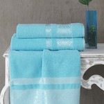 Полотенце для ванной Karna REBEKA махра хлопок бирюзовый 70х140, фото, фотография
