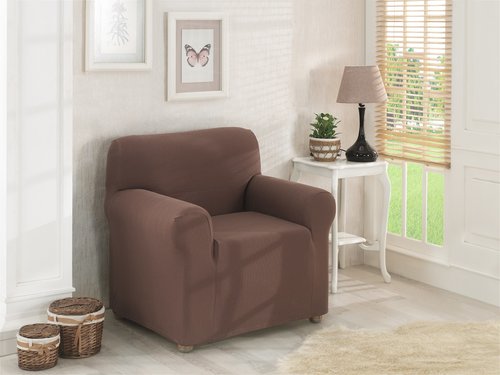 Чехол на кресло Karna NAPOLI коричневый, фото, фотография