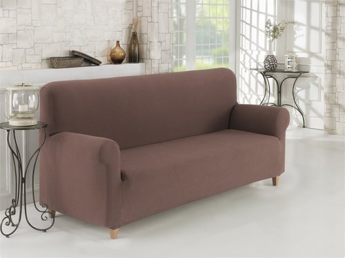 Чехол на диван Karna NAPOLI коричневый трёхместный, фото, фотография