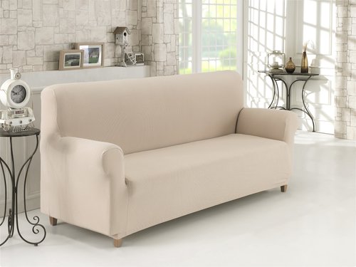 Чехол на диван Karna NAPOLI кремовый трёхместный, фото, фотография