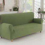 Чехол на диван Karna NAPOLI зелёный трёхместный, фото, фотография