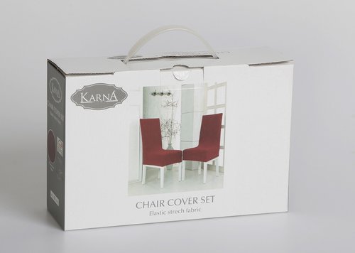 Набор чехлов на стулья 2 шт. Karna NAPOLI кремовый, фото, фотография