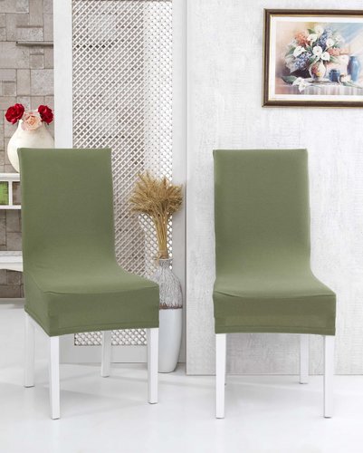Набор чехлов на стулья 2 шт. Karna NAPOLI зелёный, фото, фотография