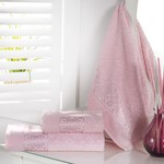 Полотенце для ванной Karna SAHRA махра хлопок розовый 50х90, фото, фотография