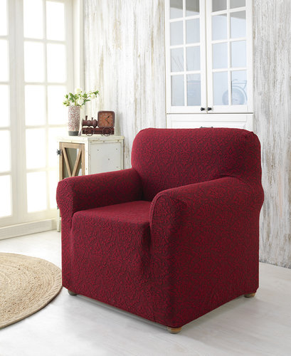 Чехол на кресло Karna MILANO трикотаж бордовый, фото, фотография