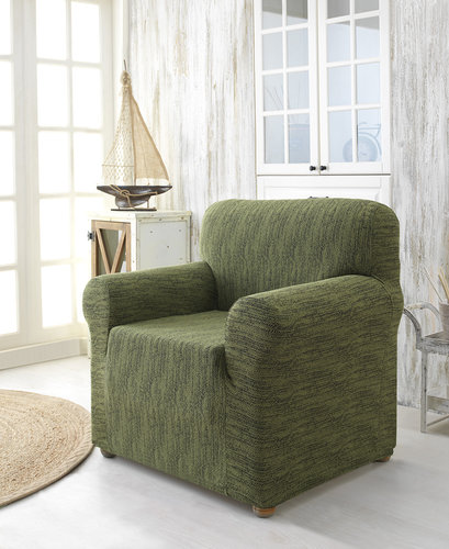 Чехол на кресло Karna ROMA трикотаж зелёный, фото, фотография