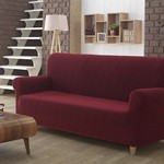 Чехол на диван Karna ROMA трикотаж бордовый трёхместный, фото, фотография