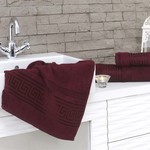 Полотенце для ванной Karna GREK махра бамбук+хлопок бордовый 70х140, фото, фотография