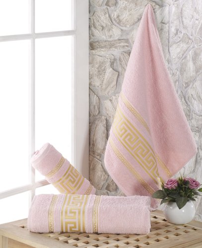 Полотенце для ванной Karna ITEKA махра хлопок светло-розовый 70х140, фото, фотография