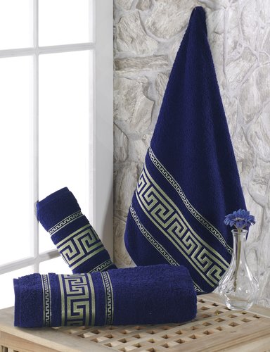 Полотенце для ванной Karna ITEKA махра хлопок синий 70х140, фото, фотография