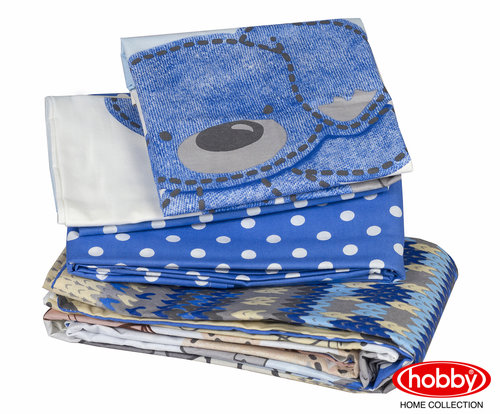 Постельное белье для новорожденных Hobby TOMBIK поплин хлопок голубой, фото, фотография