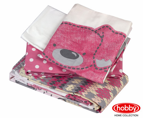 Постельное белье для новорожденных Hobby TOMBIK поплин хлопок розовый, фото, фотография