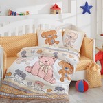 Набор в детскую кроватку для новорожденных Hobby TOMBIK поплин хлопок жёлтый, фото, фотография