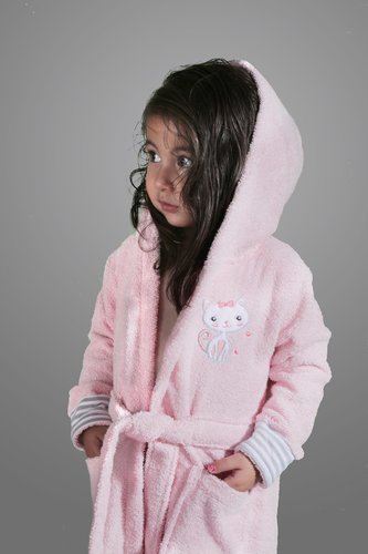 Халат детский Karna TEENY хлопковая махра розовый 4-5 лет, фото, фотография