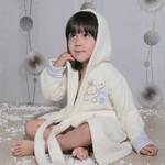 Халат детский Karna TEENY хлопковая махра кремовый 2-3 года, фото, фотография