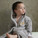 Халат детский Karna TEENY хлопковая махра серый 4-5 лет, фото, фотография