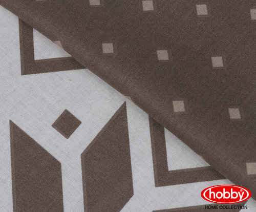 Постельное белье Hobby Home Collection CARLA хлопковый поплин коричневый 1,5 спальный, фото, фотография