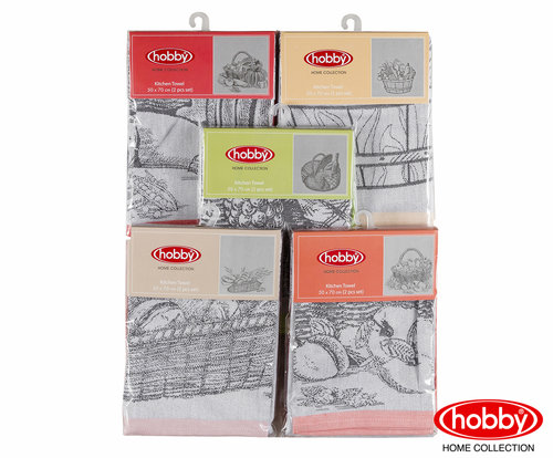 Набор кухонных полотенец Hobby Home Collection PRINT хлопок bread, лиловый 50х70 2 шт., фото, фотография