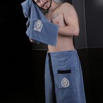 Набор для сауны мужской Karna KORAL хлопковая махра саксен, фото, фотография