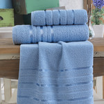 Полотенце для ванной Karna JASMIN хлопковая махра голубой 70х140, фото, фотография