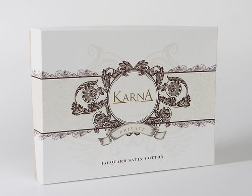 Постельное белье Karna SEVILLA бамбуковый сатин-жаккард пудра, фото, фотография
