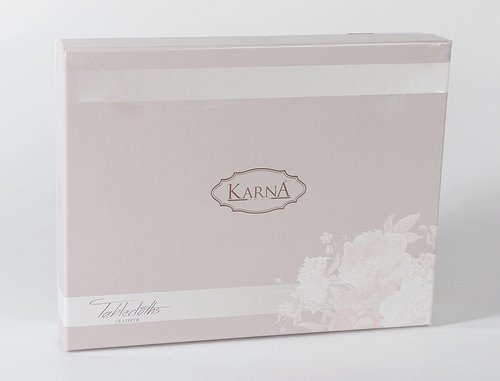 Скатерть прямоугольная Karna MIRABEL жаккард кремовый 160х220, фото, фотография