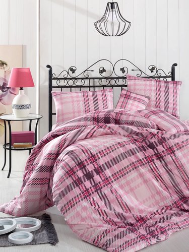 Постельное белье Altinbasak ALIZ хлопковый ранфорс розовый 1,5 спальный, фото, фотография