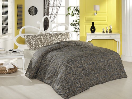 Постельное белье Altinbasak CASSANDRA хлопковый ранфорс коричневый 1,5 спальный, фото, фотография