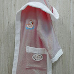 Халат детский Volenka УТЁНОК хлопковая махра тёмно-розовый+белый 2-4 года, фото, фотография