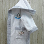 Халат детский Volenka УТЁНОК хлопковая махра белый+светло-серый 2-4 года, фото, фотография