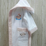 Халат детский Volenka УТЁНОК хлопковая махра белый+светло-розовый 2-4 года, фото, фотография