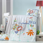 Детское постельное белье в кроватку Victoria BABY BLUE SEA хлопковый ранфорс, фото, фотография