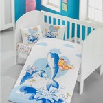 Детское постельное белье в кроватку Victoria BABY OCEAN хлопковый ранфорс, фото, фотография