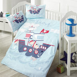 Детское постельное белье в кроватку Victoria BABY SHIP хлопковый ранфорс, фото, фотография